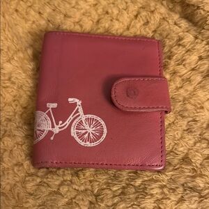 Shara Porter Pink Wallet with Bicycle Design